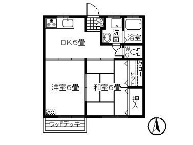 LA・CEINE(2DK/1階)の間取り写真