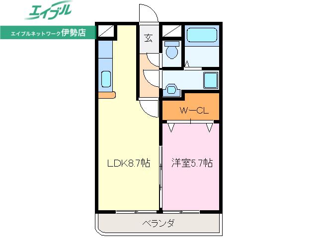 アルタイル(1LDK/4階)の間取り写真