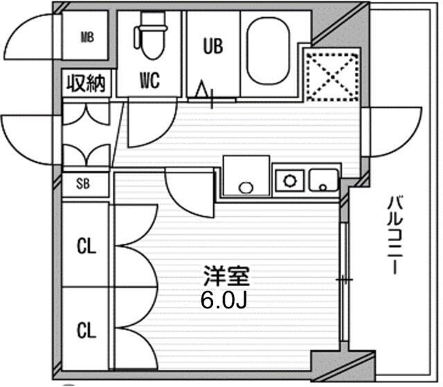 スペーシア高円寺I(1K/2階)の間取り写真