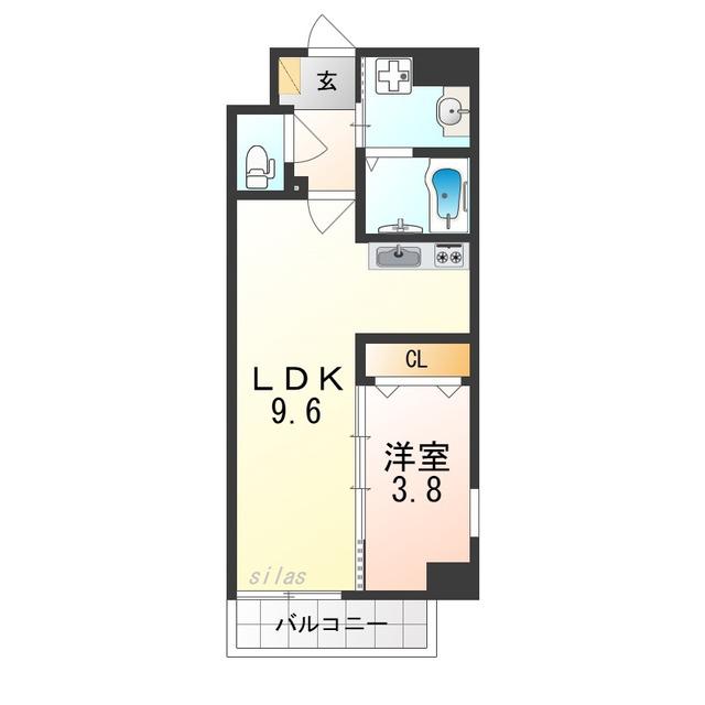 リアライズ堺宿院(1LDK/2階)の間取り写真