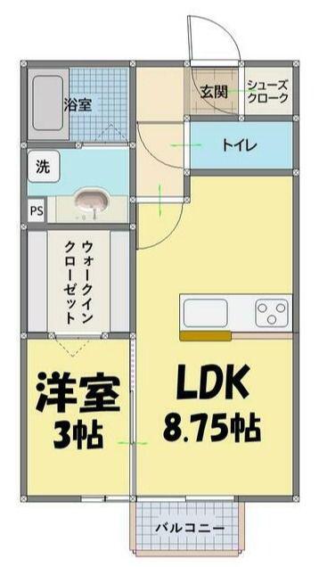 LUNA ROSSA(1LDK/1階)の間取り写真