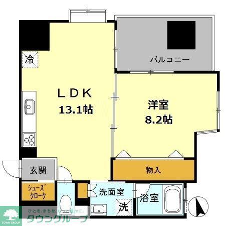 カスタリア伏見(1LDK/4階)の間取り写真