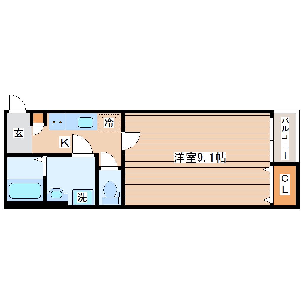 BENE SOPHIA(1K/3階)の間取り写真