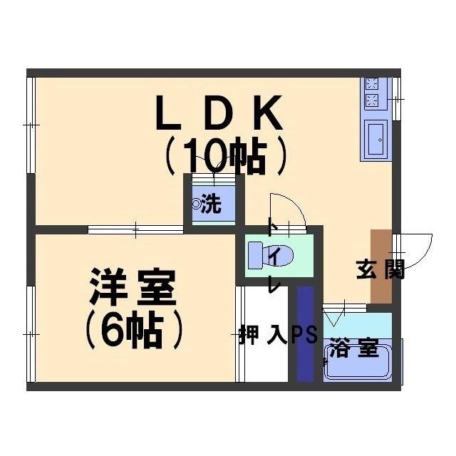 フォーブル忠村1(2K/1階)の間取り写真