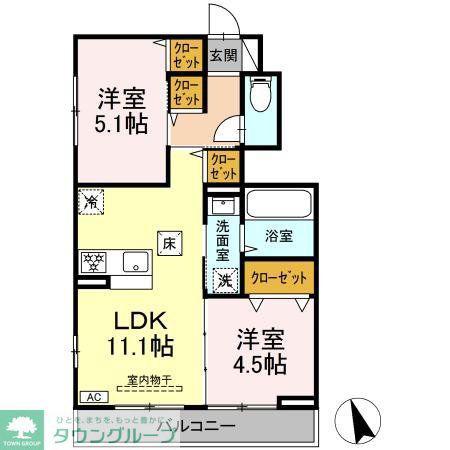 エクラン ウルー湘南N(3LDK/1階)の間取り写真