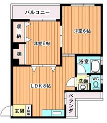 向井ビルディング(2LDK/4階)の間取り写真
