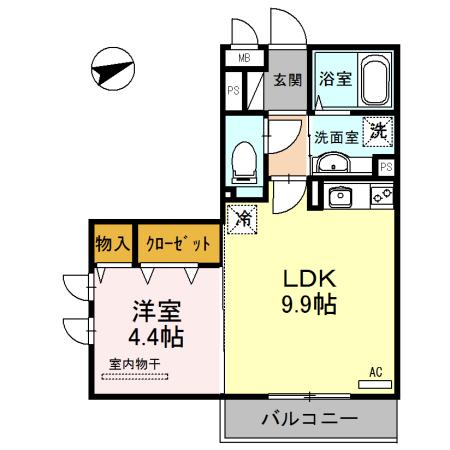 アネックス山之内(1LDK/2階)の間取り写真