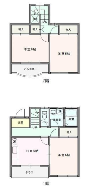 メゾネット21A(3DK/1階)の間取り写真