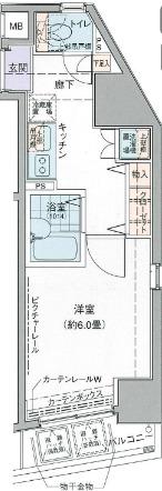 ドルチェ文京千駄木(1K/11階)の間取り写真