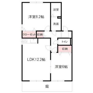 リヴェール岐南(2LDK/1階)の間取り写真