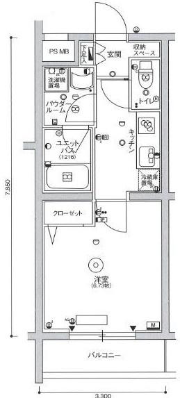 スカイコート板橋本町(1K/2階)の間取り写真