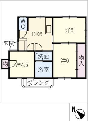 第2みゆきハイツ(3DK/1階)の間取り写真