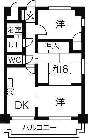 リバーサイド235(3DK/1階)の間取り写真