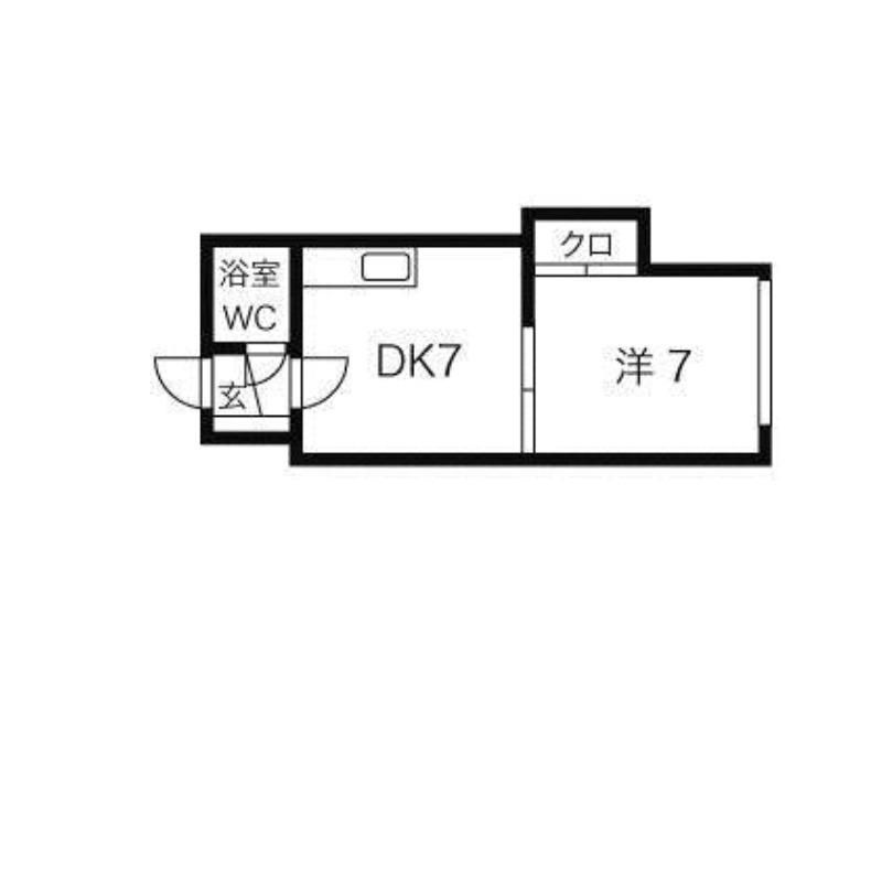 ラベラヴィータ西町(1DK/2階)の間取り写真