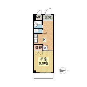イトウマンション植田(1K/4階)の間取り写真