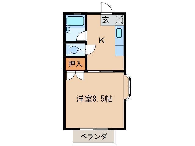 スターハイツ(1K/2階)の間取り写真