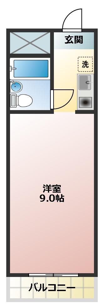 サンオプティ(ワンルーム/1階)の間取り写真