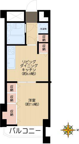 中銀第2小石川マンション(1DK/3階)の間取り写真
