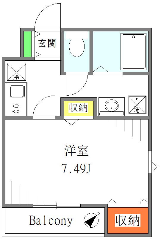 鴻巣市雷電1丁目計画(1K/3階)の間取り写真