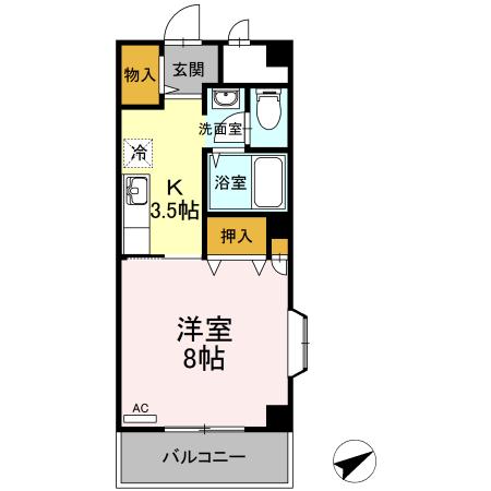 ファイン21(1K/3階)の間取り写真