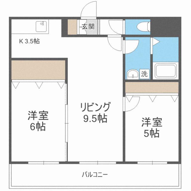 プレシャス23(2LDK/3階)の間取り写真