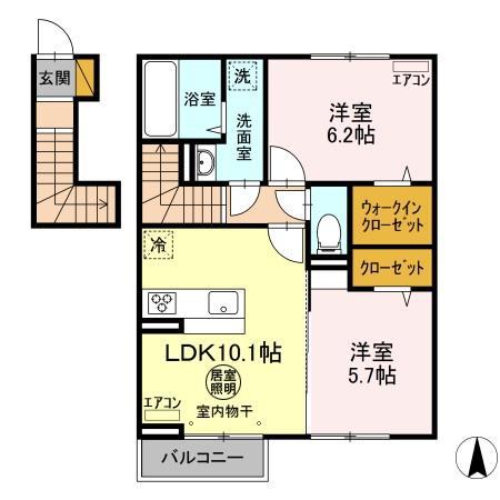 ソフィア(2LDK/2階)の間取り写真