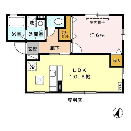 パルティール101(1LDK/1階)の間取り写真