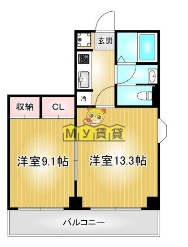 ヒルトップハウス(1LDK/6階)の間取り写真