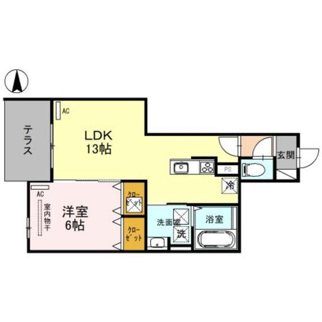 アレグリア バロール(1LDK/1階)の間取り写真