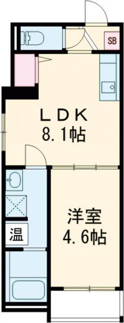 F ASECIA CER(1LDK/2階)の間取り写真