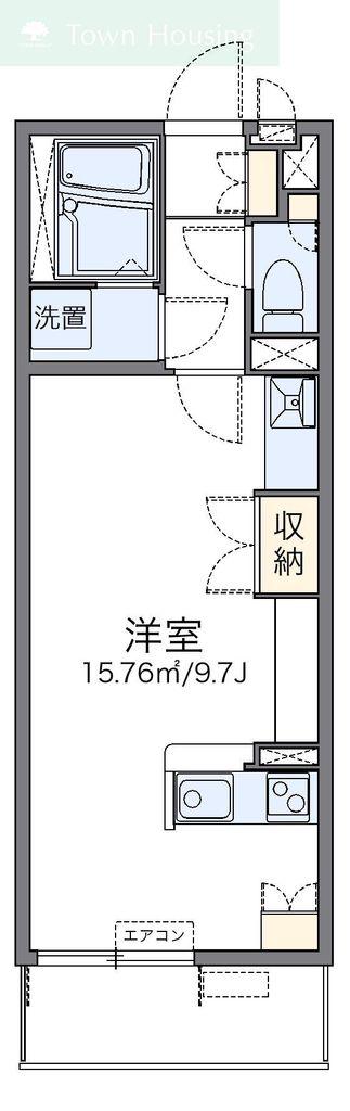 レオネクストアーバンブルー(ワンルーム/3階)の間取り写真