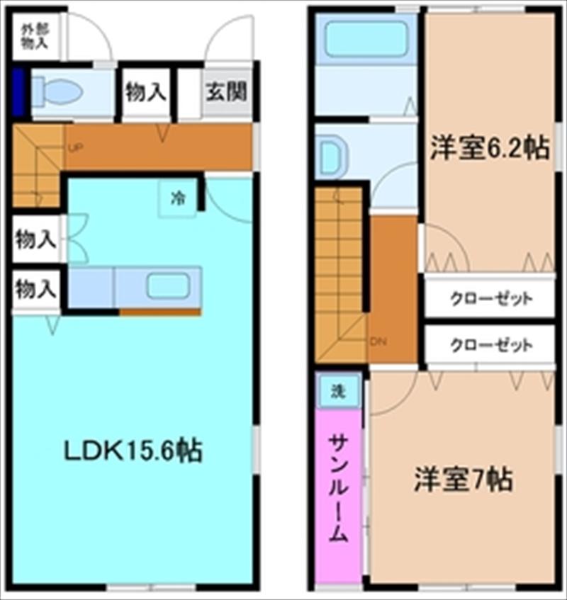 フェリース(2LDK/1階)の間取り写真