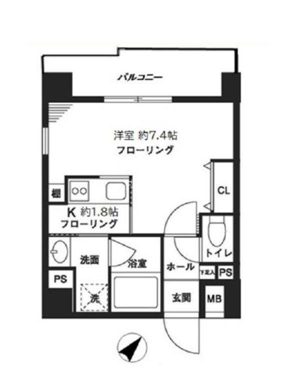 レジデンスみその(1K/3階)の間取り写真