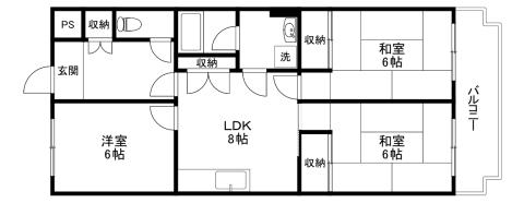 光栄ハイツ山手(3DK/2階)の間取り写真