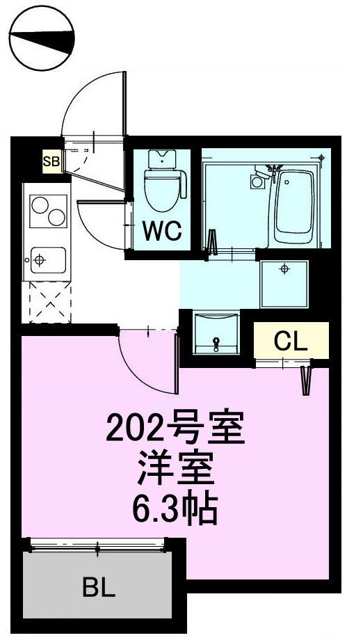 COZY R(1K/2階)の間取り写真