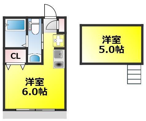 マーブルコート(ワンルーム/1階)の間取り写真