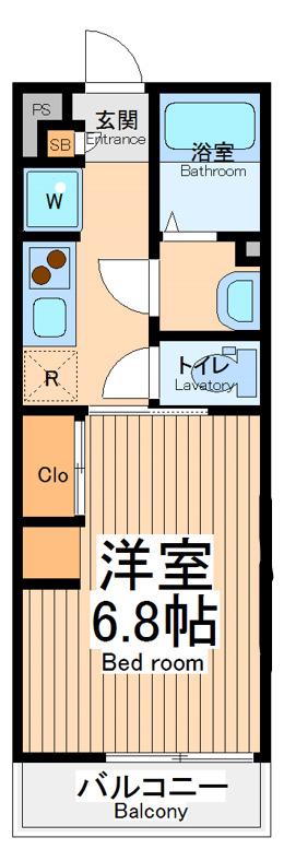 リブリ・つばき川崎(1K/1階)の間取り写真
