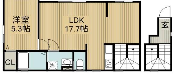 コーラルガーデン(1LDK/2階)の間取り写真