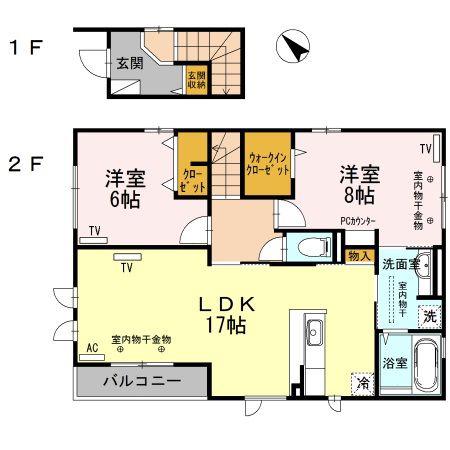 BUENAVISTA(2LDK/2階)の間取り写真