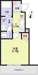 GRAND BLEU MAISON(1K/2階)の間取り写真