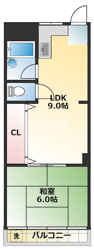 杉野ビル本館(1LDK/5階)の間取り写真