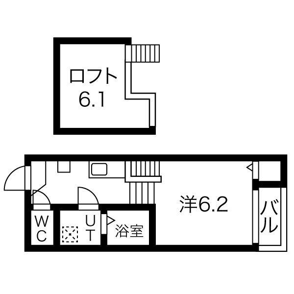 QUALIA 名駅山王AVE(1K/1階)の間取り写真