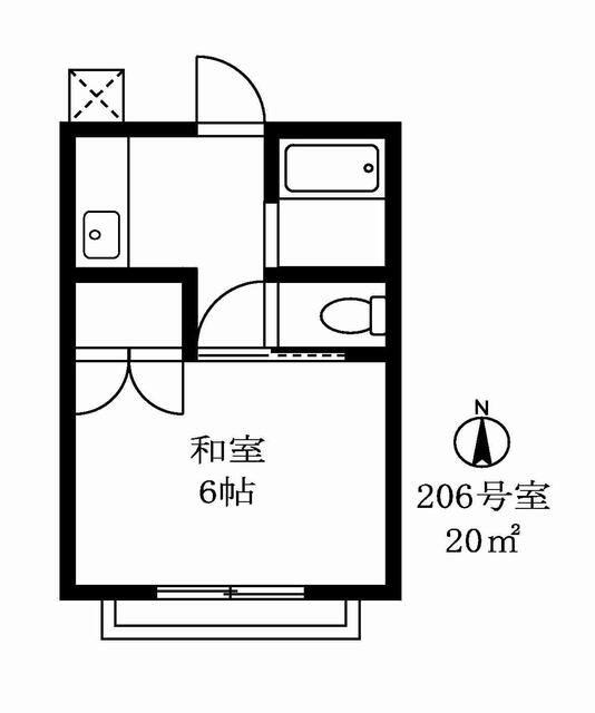 奥沢コーポラス(1K/2階)の間取り写真