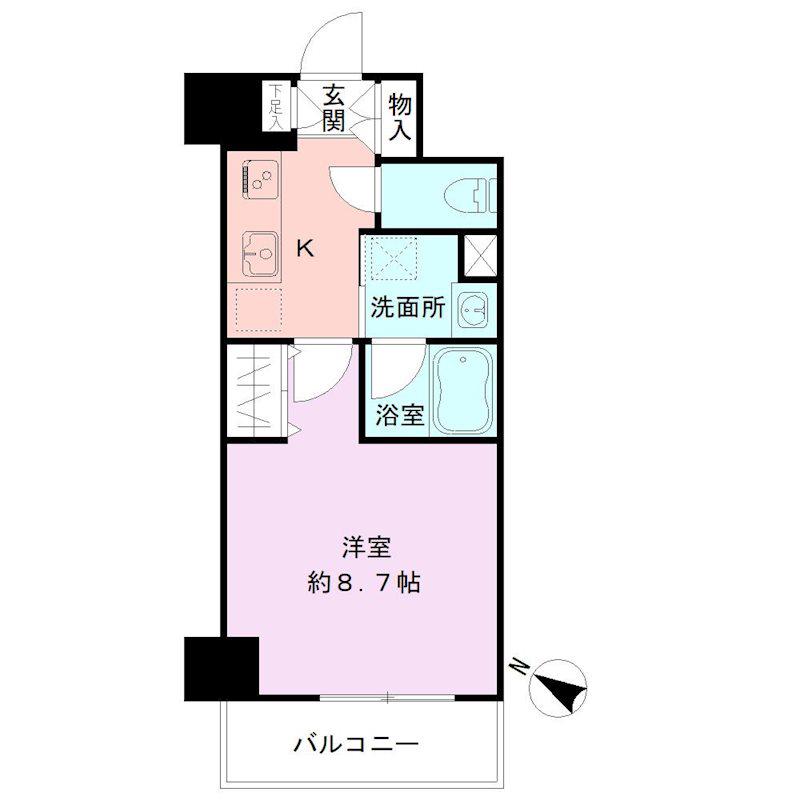 S-FORT新潟笹口(1K/7階)の間取り写真