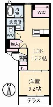 MIRABELL(1LDK/1階)の間取り写真