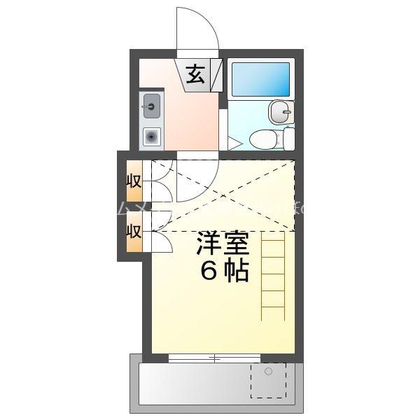 ペアパレス東田(1K/2階)の間取り写真