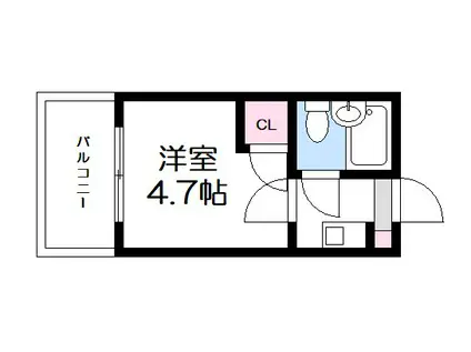 K3ビル(1K/3階)の間取り写真