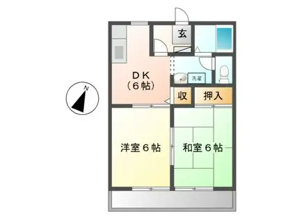 光ヶ丘コーポ北山(2DK/2階)の間取り写真