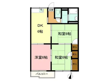 コーポ後藤(3DK/2階)の間取り写真
