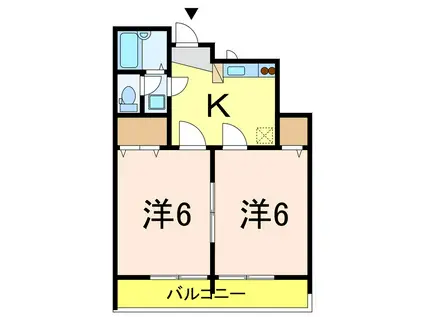 パークタウンハウスI(2K/2階)の間取り写真